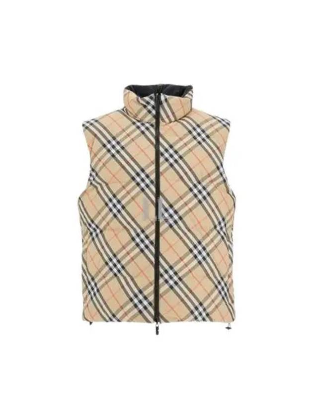 Reversible Check Padded Vest Sand - BURBERRY - BALAAN 2