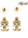 Immediate domestic departure CC logo triple crystal earrings champagne gold ABA508 - CHANEL - BALAAN 5