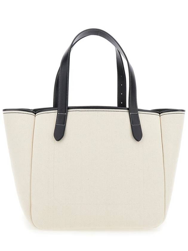 White Shopper With Jw Logo On The Front In Canvas And Leather Woman - JW ANDERSON - BALAAN 2