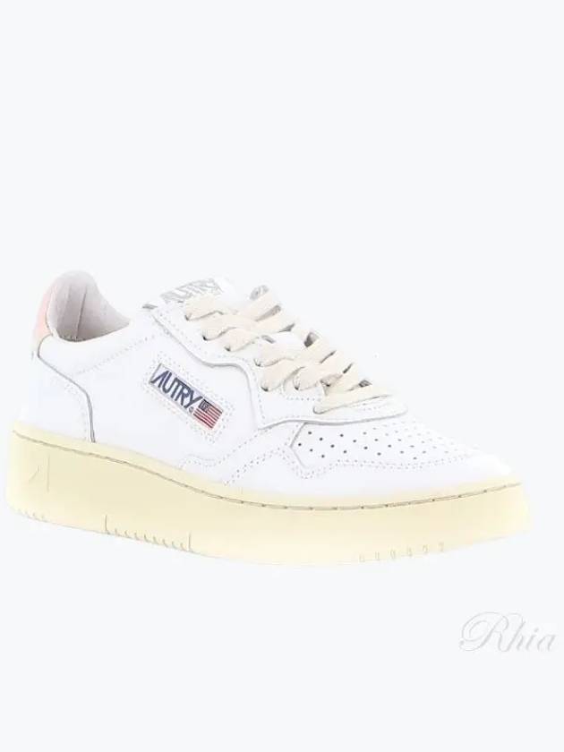 Medalist Pink Tab Leather Low Top Sneakers White - AUTRY - BALAAN 2