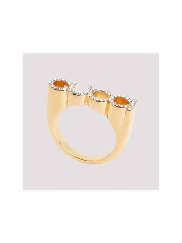 Letter Crystal Ring Gold - GUCCI - BALAAN 4