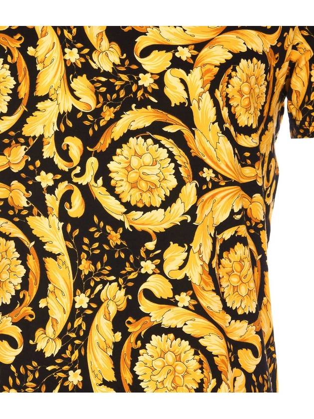 Men's All-Over Baroque Pajamas Short Sleeve T-Shirt Yellow - VERSACE - BALAAN 5