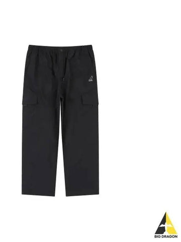 Nylon Wide Cargo Pants 4537 Black - KANGOL - BALAAN 1