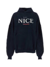 Be Nice Printed Hoodie Navy - BALENCIAGA - BALAAN 1