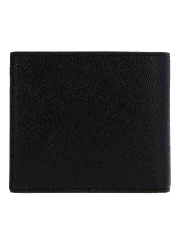 Logo East West Half Wallet Black - SAINT LAURENT - BALAAN 3