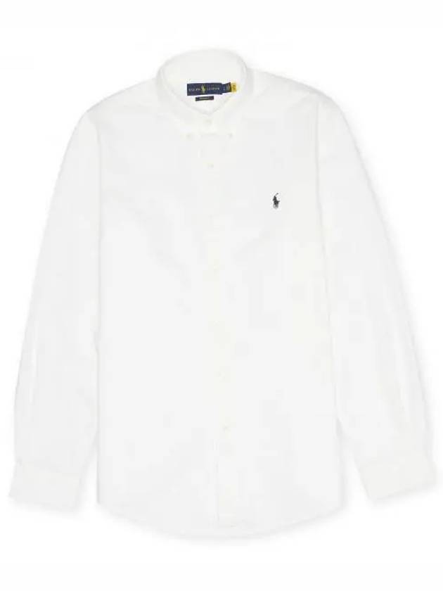 Embroidered Pony Logo Long Sleeve Shirt White - POLO RALPH LAUREN - BALAAN 2