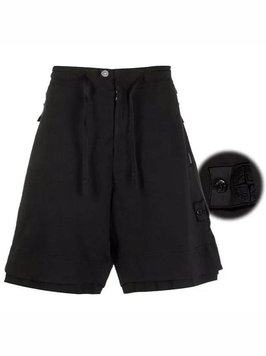 Wappen Patch Shadow Bermuda Shorts Black - STONE ISLAND - BALAAN 2