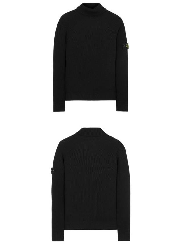 Wappen Patch Wool Turtleneck Black - STONE ISLAND - BALAAN 6