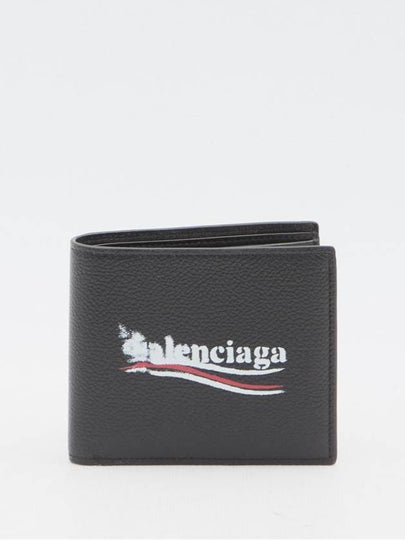 Logo Print Leather Half Wallet Black - BALENCIAGA - BALAAN 2