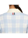 Hairline Check Scalloped Polo Cardigan Light Blue - THOM BROWNE - BALAAN 10