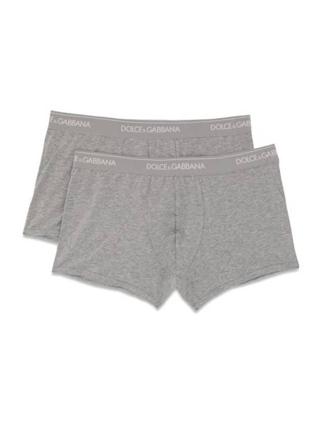 Men's Logo Cotton Briefs 2 Pack Melange Gray - DOLCE&GABBANA - BALAAN 1