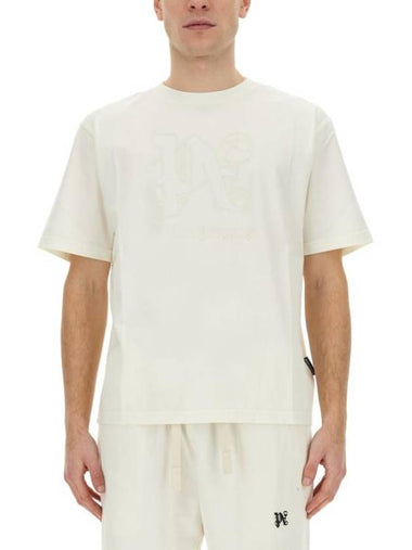 Short Sleeve T-Shirt PMAA089 R24JER0020303 WHITE - PALM ANGELS - BALAAN 1