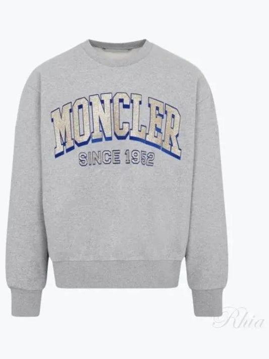 Men's Big Logo Print Overfit Cotton Sweatshirt Grey - MONCLER - BALAAN 2