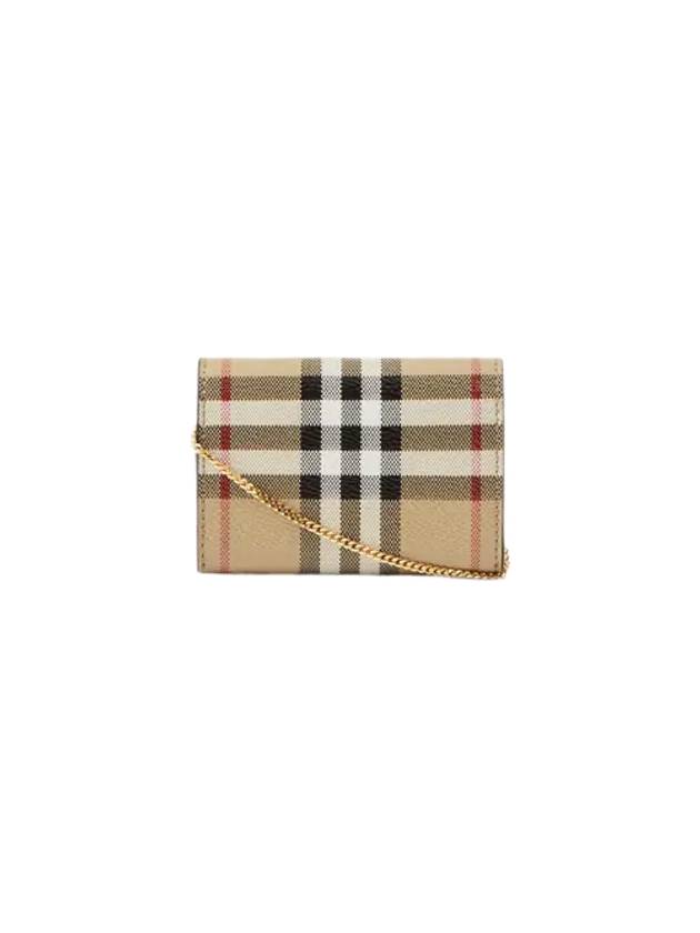 Check Detachable Chain Strap Wallet Archive Beige - BURBERRY - BALAAN 3