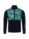 Hybrid Half Zip Knit Top Green Navy - J.LINDEBERG - BALAAN 1