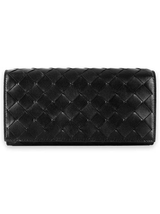 Intrecciato Flap Long Wallet Black - BOTTEGA VENETA - BALAAN 2