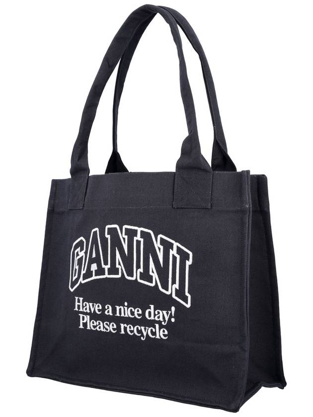 Ganni Large Canvas Tote Bag - GANNI - BALAAN 3