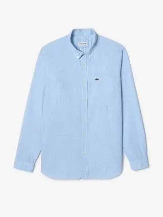 Men s Micro Pattern Check Shirt Blue 1285921 - LACOSTE - BALAAN 1