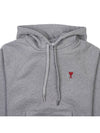 Heart Logo Cotton Hoodie Grey - AMI - BALAAN 4