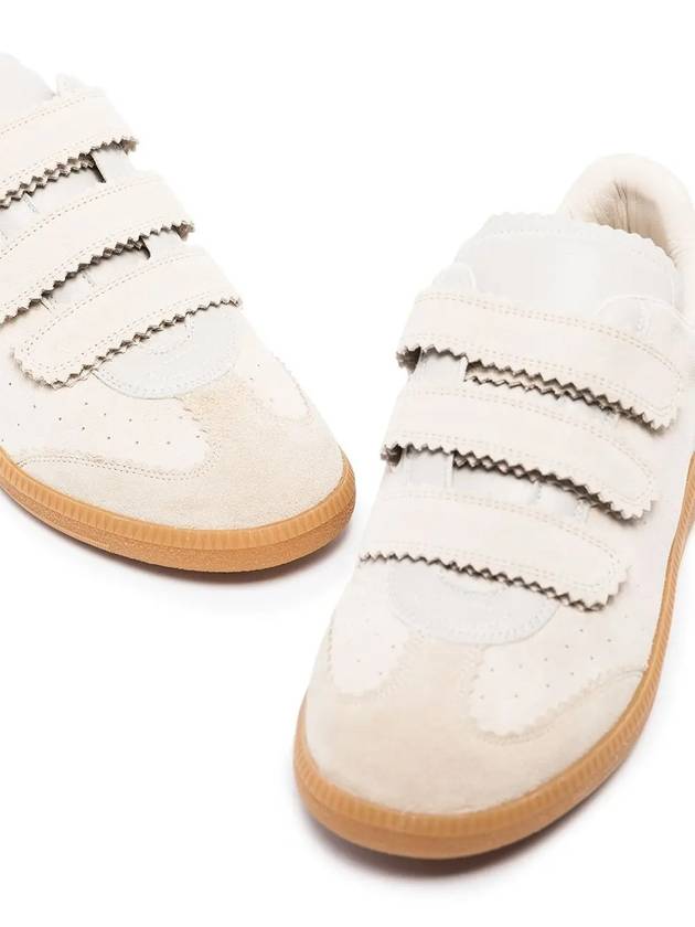 Women's Calf Velvet Leather Velcro Rubber Sole Sneakers Beige BK003100M110S 23 EC - ISABEL MARANT - BALAAN 2