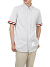 Men's Pincode Armband Short Sleeve Shirt Grey - THOM BROWNE - BALAAN 8