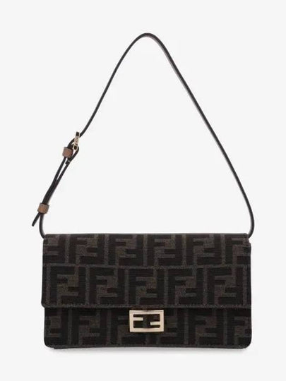 Baguette FF Fabric Shoulder Long Wallet Brown - FENDI - BALAAN 2