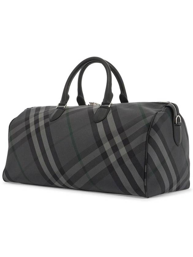 Grid Check Duffel Bag Charcoal - BURBERRY - BALAAN 3