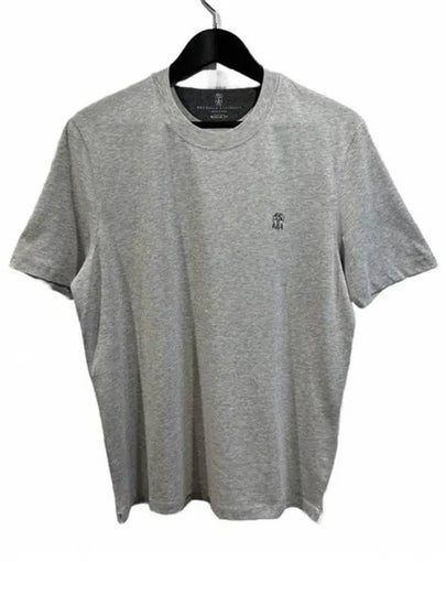 Crew Neck Regular Fit Short Sleeve T-Shirt Grey - BRUNELLO CUCINELLI - BALAAN 2