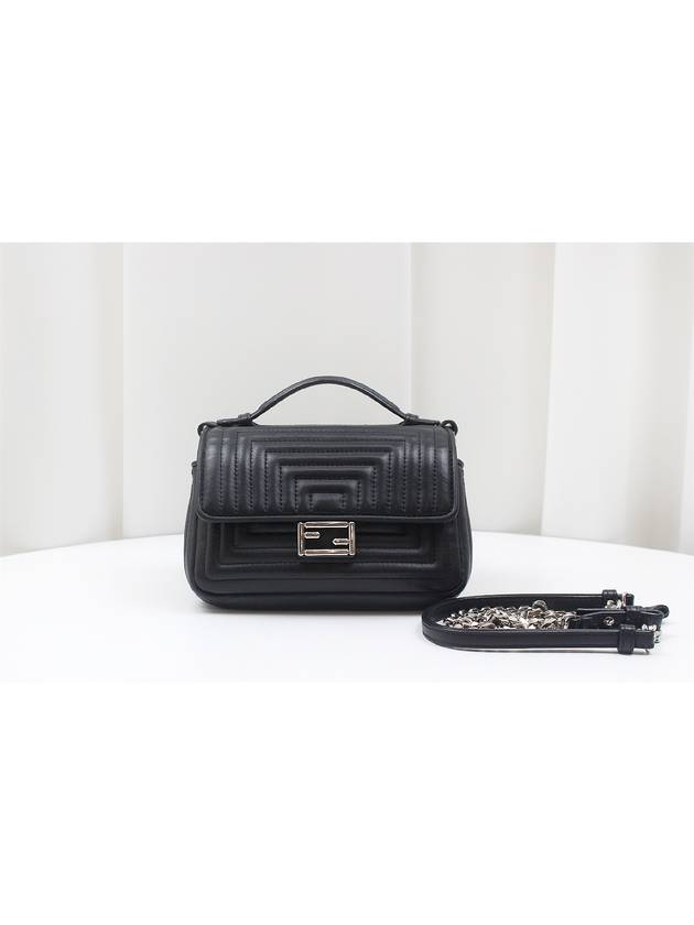 Micro Double Black Baguette Cross Bag 3M0371 - FENDI - BALAAN 1