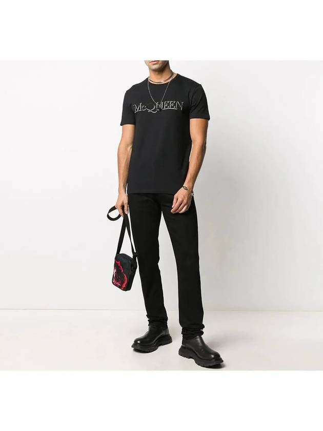 Logo Cotton Short Sleeve T-Shirt Black - ALEXANDER MCQUEEN - BALAAN 4