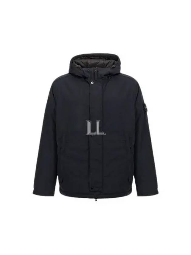 Techno Fabric Hooded Jacket Navy - STONE ISLAND - BALAAN 2