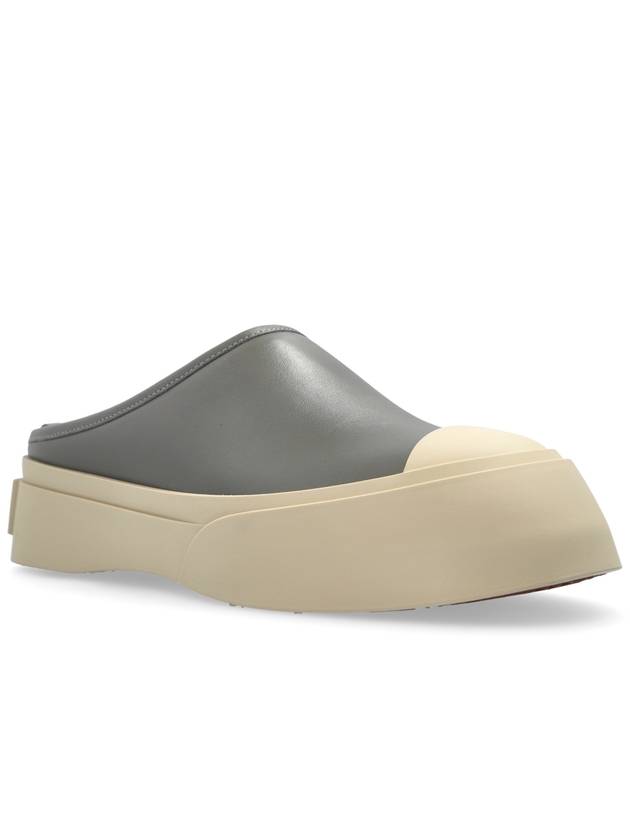 Marni Leather Platform Slides, Women's, Grey - MARNI - BALAAN 4