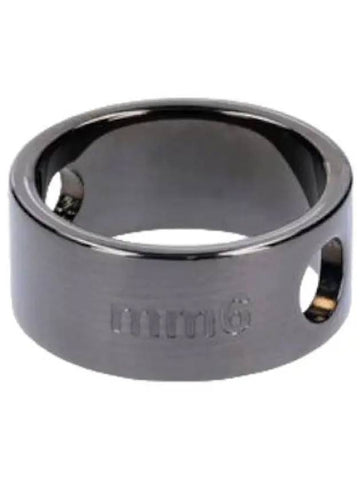 MM6 circle hole ring ruthenium - MAISON MARGIELA - BALAAN 1