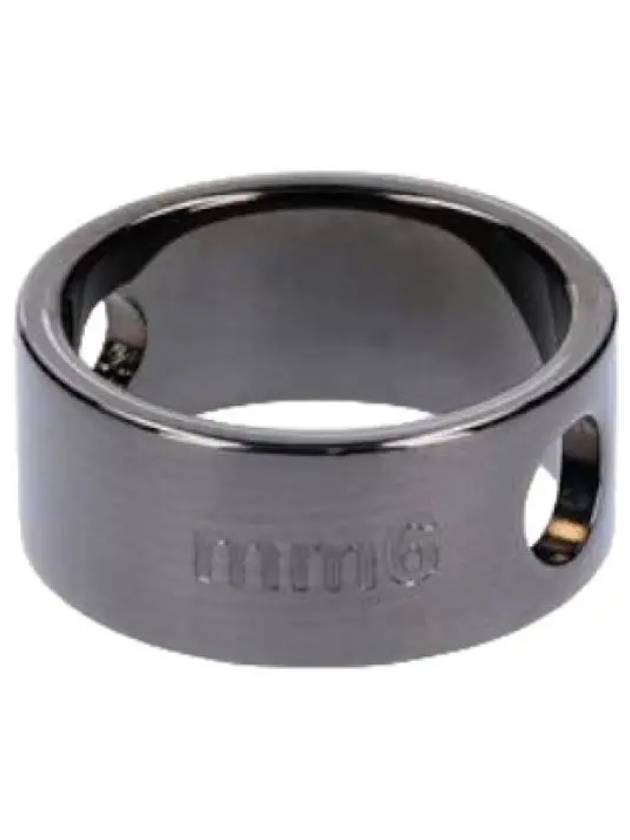 MM6 Circle Hole Ring Ruthenium - MAISON MARGIELA - BALAAN 1