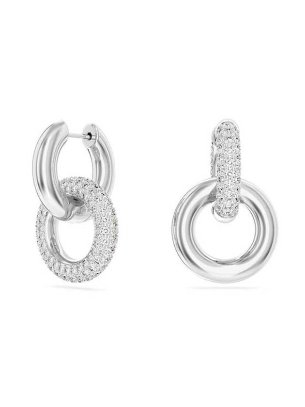 Dextera Interlocking Loop Hoop Earrings Silver - SWAROVSKI - BALAAN 1