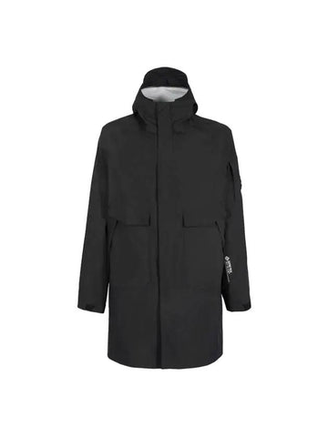 Gore-Tex Infinium Lens Patch Long Hooded Jacket Black - CP COMPANY - BALAAN 1