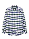 Oxford Tartan Check Cotton Long Sleeve Shirt - THOM BROWNE - BALAAN 3