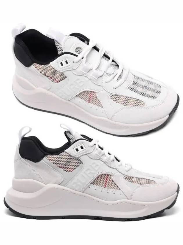 Vintage Check Mesh and Suede Sneakers Archive Beige White - BURBERRY - BALAAN 2