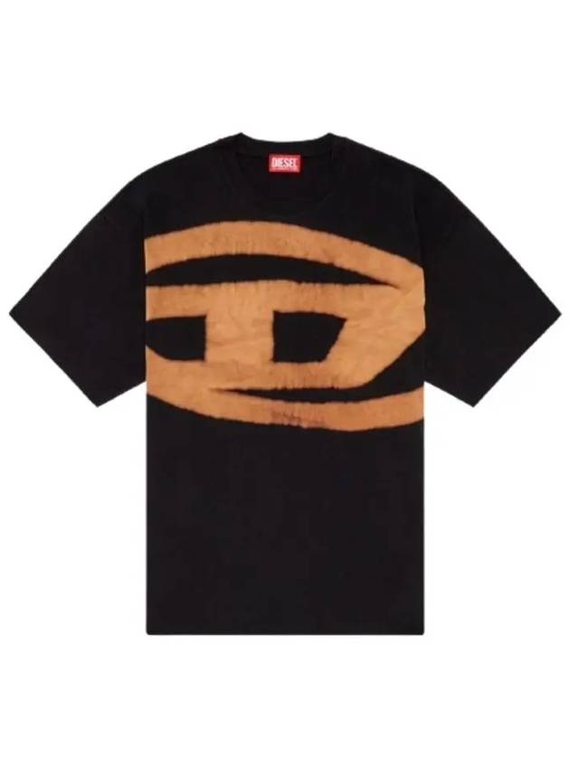 Big Logo Print Cotton Short Sleeve T-Shirt Black - DIESEL - BALAAN 2