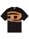 Big Logo Print Cotton Short Sleeve T-Shirt Black - DIESEL - BALAAN 3