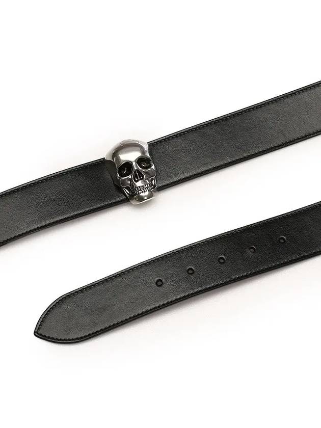 Skull buckle leather belt black 575970 1XI8Y - ALEXANDER MCQUEEN - BALAAN 7