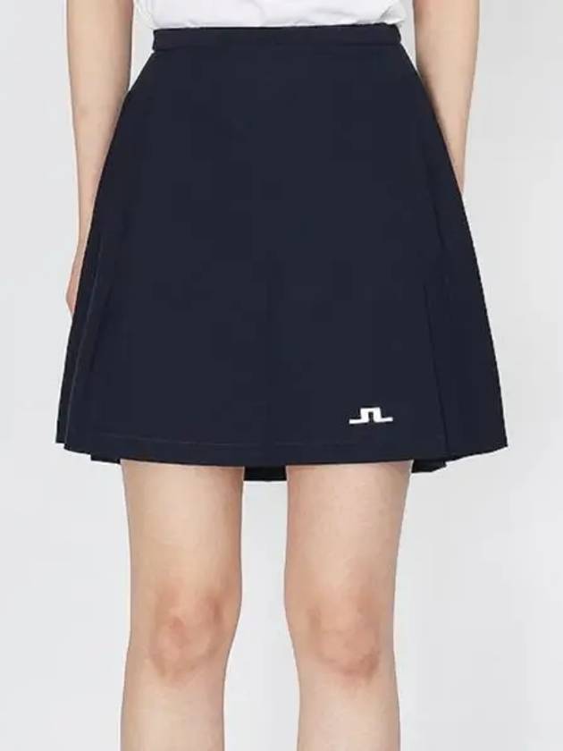 Women's SIERRA Pleated Skirt Navy - J.LINDEBERG - BALAAN 2