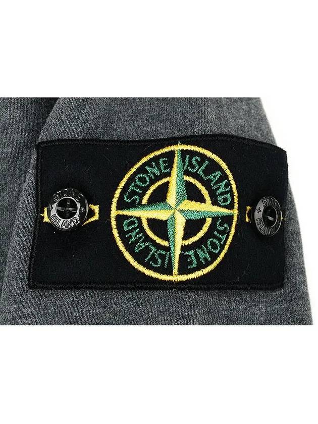 Wappen Patch Cotton Fleece Hoodie Dark Grey - STONE ISLAND - BALAAN 5