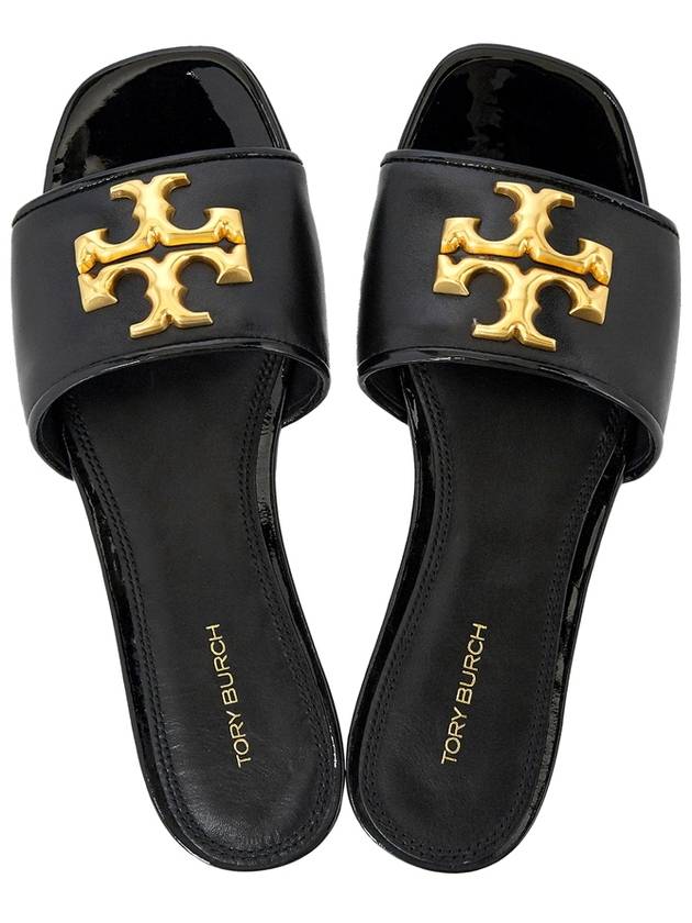 Logo Eleanor Slippers Black - TORY BURCH - BALAAN 3