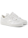 Downtown Triagle Logo Leather Low Top Sneakers White - PRADA - BALAAN 4