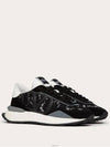 V Logo Signature Lace Runner Low Top Sneakers Black - VALENTINO - BALAAN 4