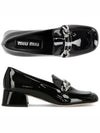 Women's Logo Patent Leather Pumps Black - MIU MIU - BALAAN 2