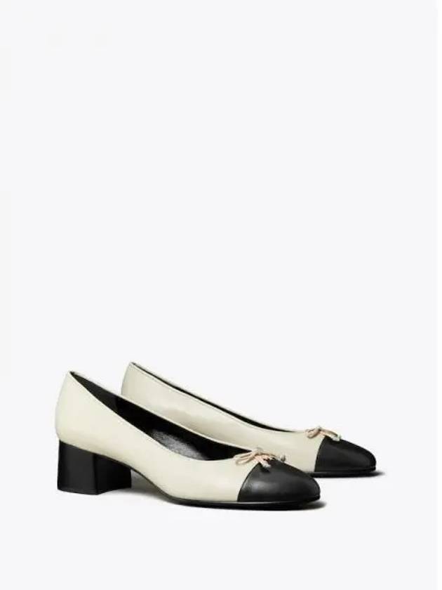 Pumps high heels 45mm light cream black domestic product - TORY BURCH - BALAAN 1