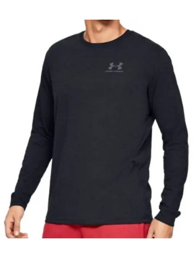 Sports Style Left Chest Long Sleeve T-Shirt Black - UNDER ARMOUR - BALAAN 2