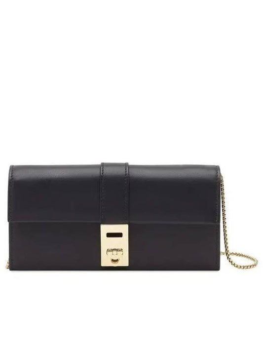 Hug Shoulder Chain Long Wallet Black - SALVATORE FERRAGAMO - BALAAN 2